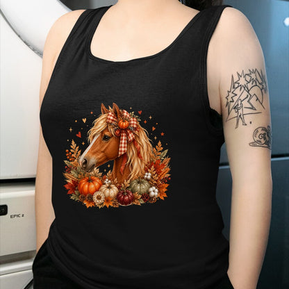 Best Horse Lover Shirt , Funny Horse UnisexT-Shirt/Hoodie/Sweatshirt HLT00 - Cute Horse Pumpkin Coquette Bow Autumn Fall Equestrian T-Shirt