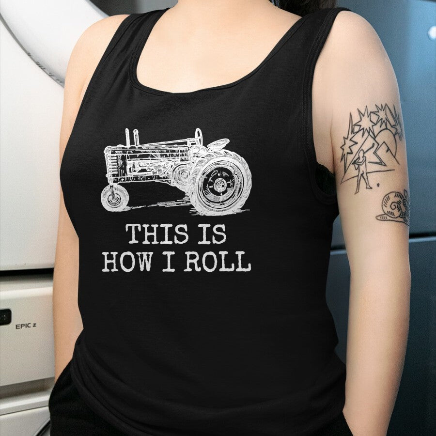 Best Farmer Life Shirt, Funny Farmer UnisexT-Shirt/Hoodie/Sweatshirt HLT00 - Farming This is How I Roll Tractor Farmer T-Shirt, Men, Black, 3X-Large