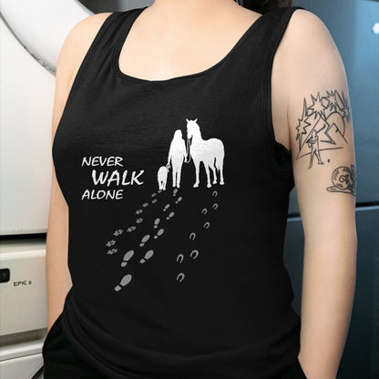 Best Horse Lover Shirt , Funny Horse UnisexT-Shirt/Hoodie/Sweatshirt HLT00 - Dog horse - never walk alone - horse fan dog lover T-Shirt