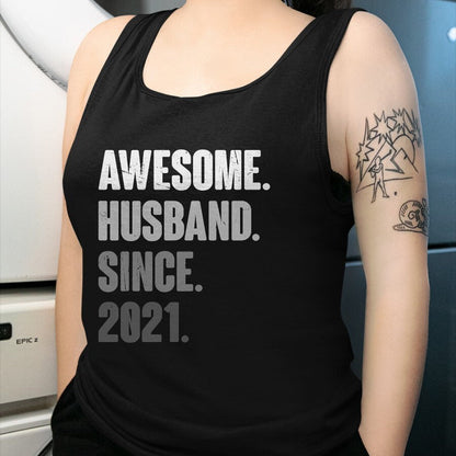 Best Wife Shirt, Wife and Husband Unisex T-Shirt/Hoodie/Sweatshirt HLT00 - 3rd Year Wedding Anniversary Epic Awesome Husband Since 2021 T-Shirt (3)