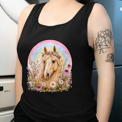 Best Horse Lover Shirt , Funny Horse UnisexT-Shirt/Hoodie/Sweatshirt HLT00 - Girls who Love Horses Birthday Party Costume Rainbow Flowers T-Shirt