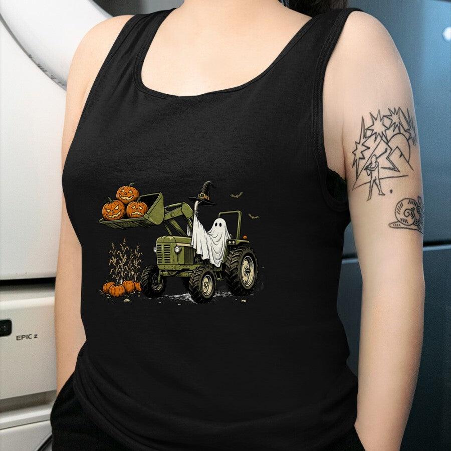 Best Farmer Life Shirt, Funny Farmer UnisexT-Shirt/Hoodie/Sweatshirt HLT00 - Ghost Tractor Pumpkin Halloween Costume Farmer Boys Kids T-Shirt