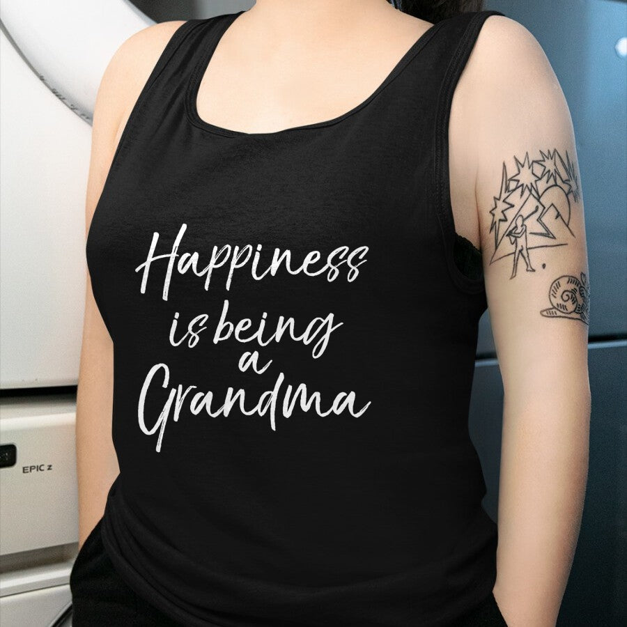 Best Grandma Shirt, Proud Grandma Unisex T-Shirt/Hoodie/Sweatshirt HLT00 - Womens Grandmother Gift from Grandkids Happiness is Being a Grandma V-Neck T-Shirt