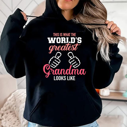 Best Grandma Shirt, Proud Grandma Unisex T-Shirt/Hoodie/Sweatshirt HLT00 - This is what world's greatest grandma looks like T-Shirt