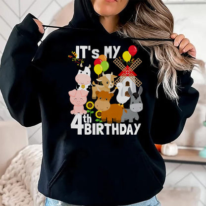 Best Farmer Life Shirt, Funny Farmer UnisexT-Shirt/Hoodie/Sweatshirt HLT00 - Farm Animals 4 Year Old It's My 4th Birthday Party Farm T-Shirt