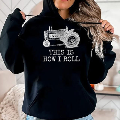 Best Farmer Life Shirt, Funny Farmer UnisexT-Shirt/Hoodie/Sweatshirt HLT00 - Farming This is How I Roll Tractor Farmer T-Shirt, Men, Black, 3X-Large