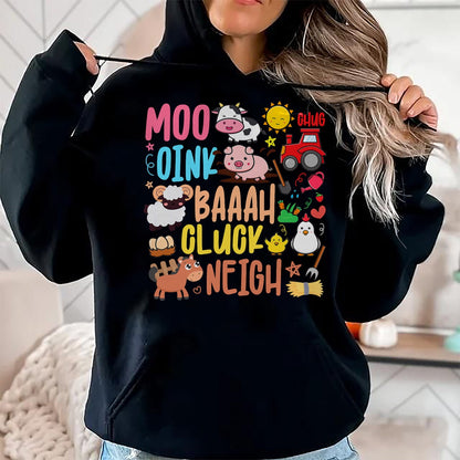 Best Farmer Life Shirt, Funny Farmer UnisexT-Shirt/Hoodie/Sweatshirt HLT00 - Farm Animals Sounds Oink Baa Neigh Cluck Moo Kids Farmer T-Shirt