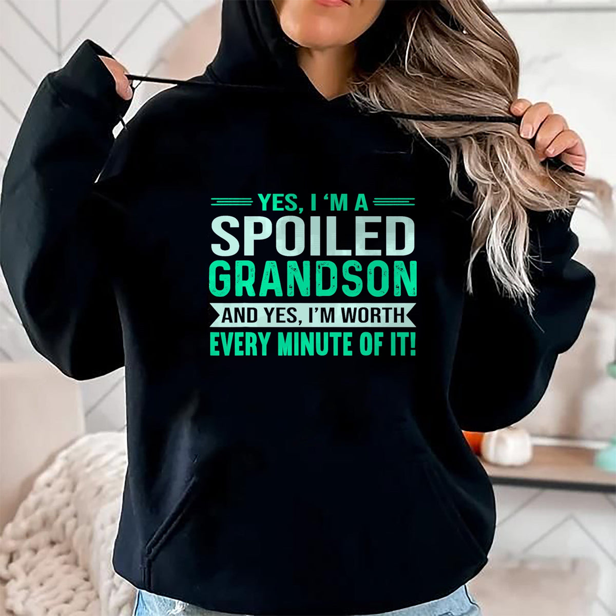 Best Grandma Shirt, Proud Grandma Unisex T-Shirt/Hoodie/Sweatshirt HLT00 - Favorite Spoiled Grandson Birthday T-Shirt