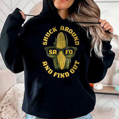 Best Farmer Life Shirt, Funny Farmer UnisexT-Shirt/Hoodie/Sweatshirt HLT00 - Funny Shuck Around and Find Out SAFO Farmers Corn Sunglasses T-Shirt