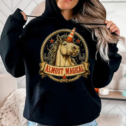 Best Horse Lover Shirt , Funny Horse UnisexT-Shirt/Hoodie/Sweatshirt HLT00 - Funny Horse Unicorn Graphic Almost Magical Slogan T-Shirt