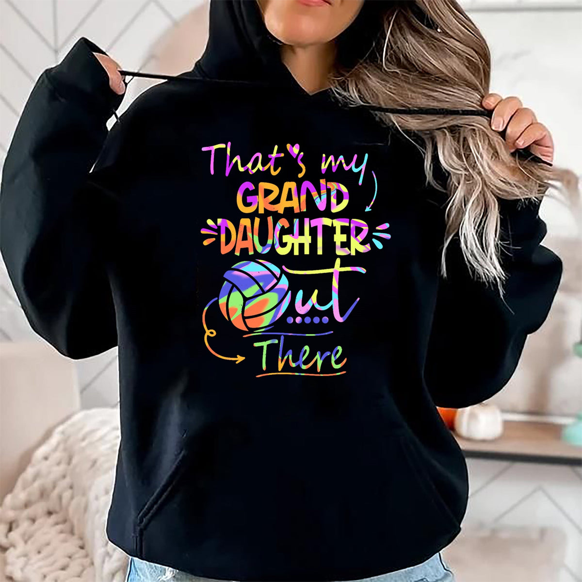 Best Grandma Shirt, Proud Grandma Unisex T-Shirt/Hoodie/Sweatshirt HLT00 - That's My Granddaughter Out There Volleyball For Grandma T-Shirt
