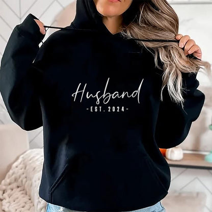 Best Wife Shirt, Wife and Husband Unisex T-Shirt/Hoodie/Sweatshirt HLT00 - Husband Est 2024 Just Married Honeymoon Hubby Wedding Couple T-Shirt (1)