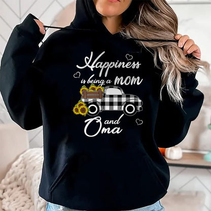 Best Grandma Shirt, Proud Grandma Unisex T-Shirt/Hoodie/Sweatshirt HLT00 - Sunflower Grandma Shirt Happiness is being a Mom and Oma T-Shirt (1)