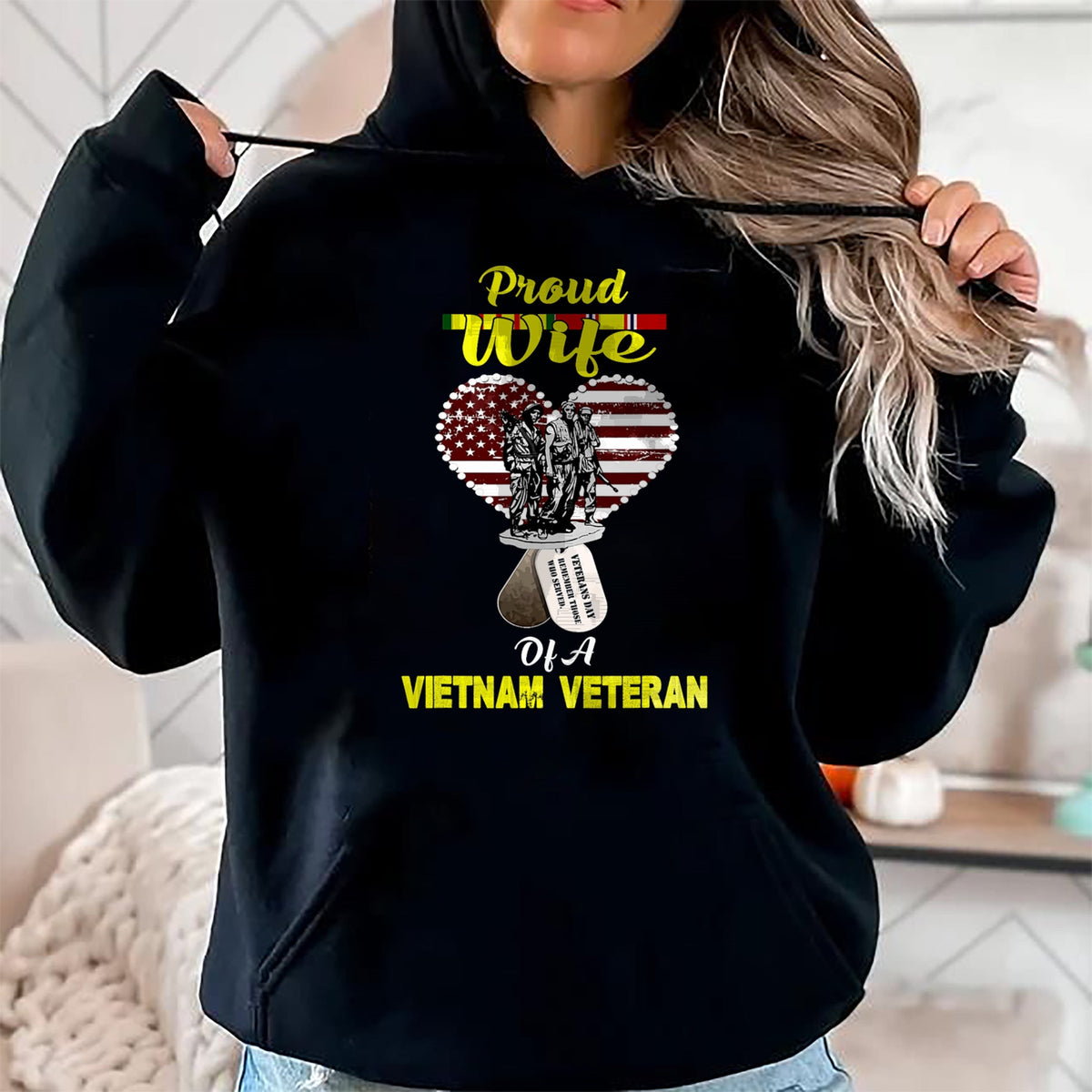 Best Wife Shirt, Wife and Husband Unisex T-Shirt/Hoodie/Sweatshirt HLT00 - Gift for wife T shirt, lucky wife   Proud Wife Of A Vietnam Veteran T shirt