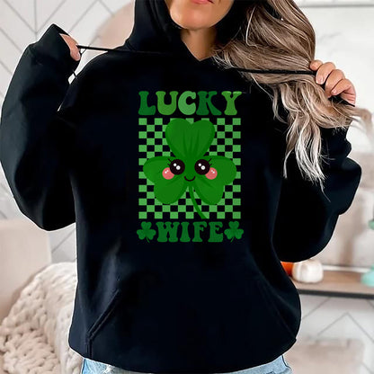 Best Wife Shirt, Wife and Husband Unisex T-Shirt/Hoodie/Sweatshirt HLT00 - Gift for wife T shirt, lucky wife   Lucky Wife Rainbow St Patricks Day Lucky Wife Long Sleeve T-Shir (2)
