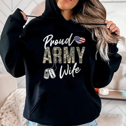 Best Wife Shirt, Wife and Husband Unisex T-Shirt/Hoodie/Sweatshirt HLT00 - Gift for wife T shirt, lucky wife   Proud Army Wife Army Graduation Wife US Army Wife Gifts T-Shirt