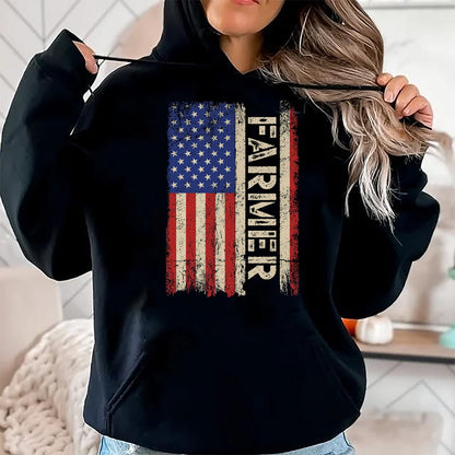 Best Farmer Life Shirt, Funny Farmer UnisexT-Shirt/Hoodie/Sweatshirt HLT00 - Farmer Tractors USA American Flag Patriotic Farming Men Tee T-Shirt