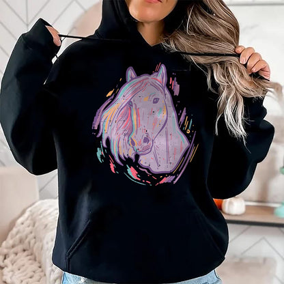 Best Horse Lover Shirt , Funny Horse UnisexT-Shirt/Hoodie/Sweatshirt HLT00 - Purple Horse Painting Animal Art Equestrian Men Women Kids T-Shirt