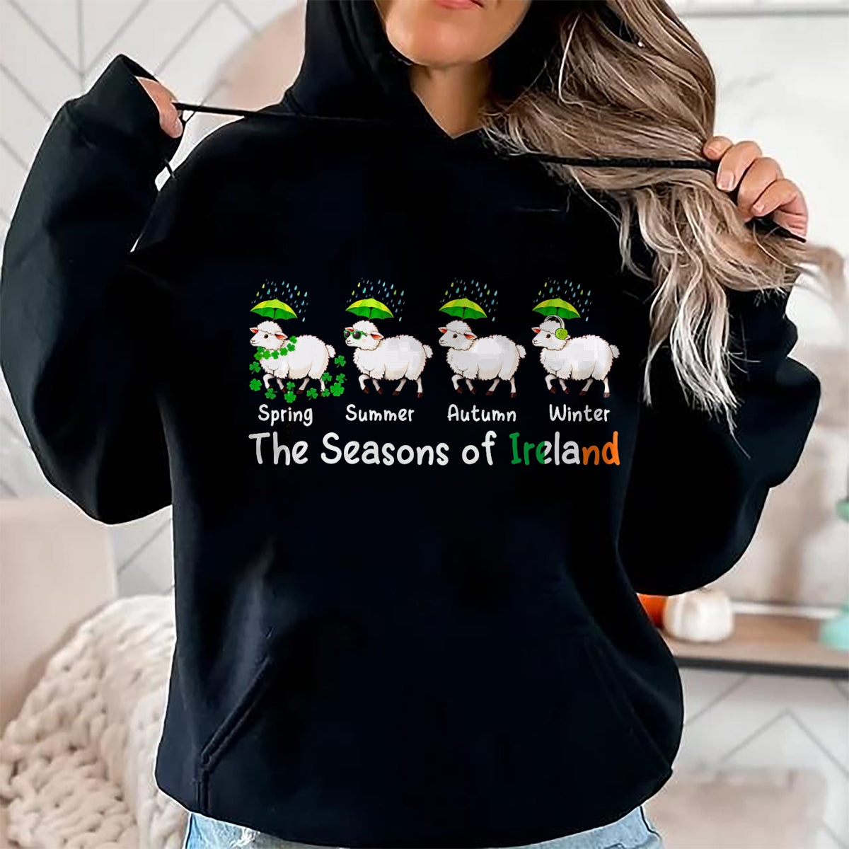 Best Farmer Life Shirt, Funny Farmer UnisexT-Shirt/Hoodie/Sweatshirt HLT00 - The Seasons Patrick's Day Ireland Four Cute Sheep Shamrocks T-Shirt