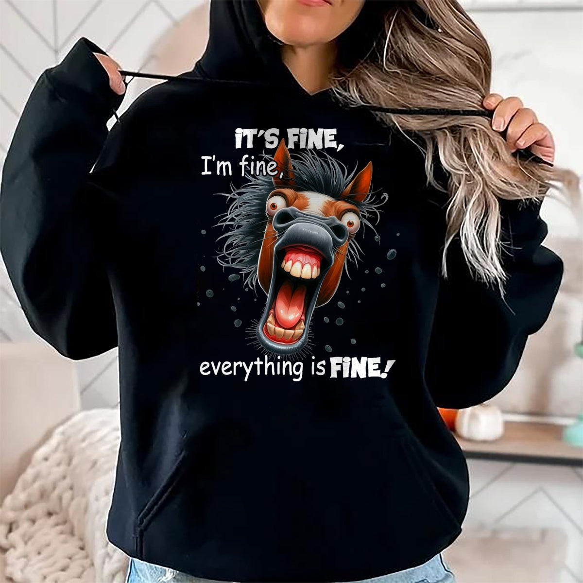 Best Horse Lover Shirt , Funny Horse UnisexT-Shirt/Hoodie/Sweatshirt HLT00 - Funny Horse It_s Fine I_m Fine Everything Is Fine T-Shirt