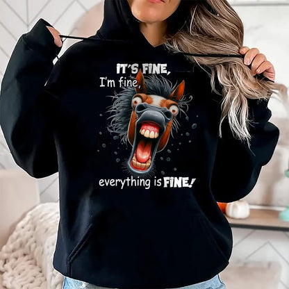 Best Horse Lover Shirt , Funny Horse UnisexT-Shirt/Hoodie/Sweatshirt HLT00 - Funny Horse It_s Fine I_m Fine Everything Is Fine T-Shirt