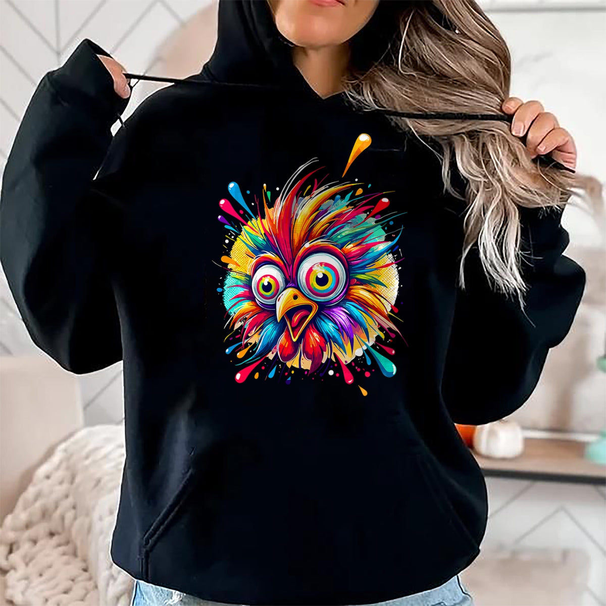 Best Farmer Life Shirt, Funny Farmer UnisexT-Shirt/Hoodie/Sweatshirt HLT00 -Colorful Crazy Chicken Farmer T-Shirt