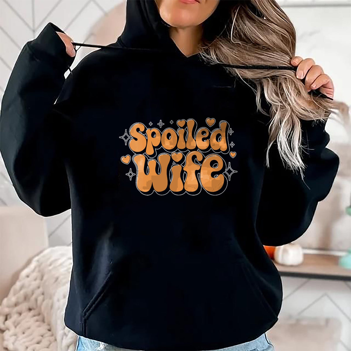 Best Wife Shirt, Wife and Husband Unisex T-Shirt/Hoodie/Sweatshirt HLT00 - Gift for wife T shirt, spoiled wife   Womens Spoiled Wife V-Neck T-Shirt