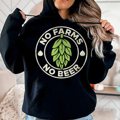 Best Farmer Life Shirt, Funny Farmer UnisexT-Shirt/Hoodie/Sweatshirt HLT00 - No Farms No Beer Hops Craft Beer Farming Brewer Farmer Gift T-Shirt