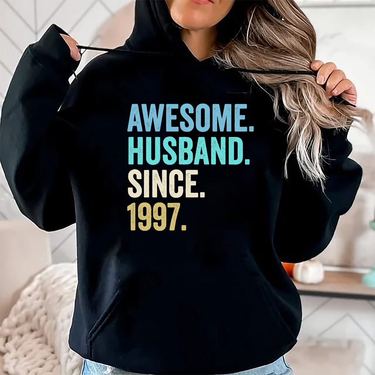 Best Wife Shirt, Wife and Husband Unisex T-Shirt/Hoodie/Sweatshirt HLT00 - Awesome Husband Since 1997 27th wedding anniversary 27 years T-Shirt
