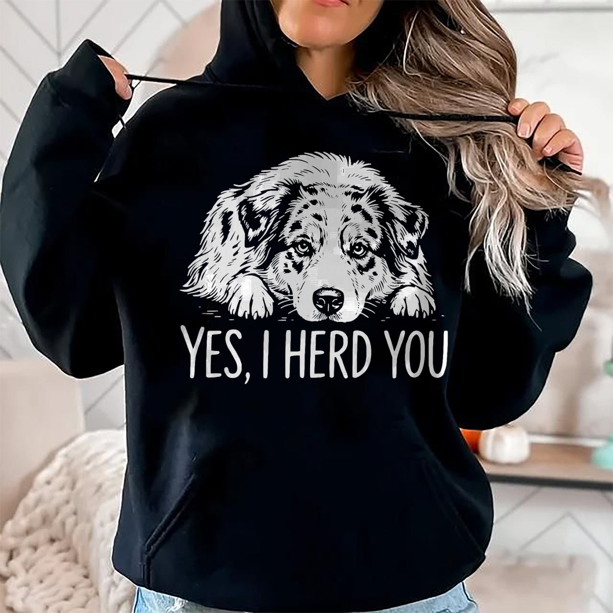 Best Farmer Life Shirt, Funny Farmer UnisexT-Shirt/Hoodie/Sweatshirt HLT00 - Yes I Heard You Line Art Australian Shepherd Dog Lovers T-Shirt