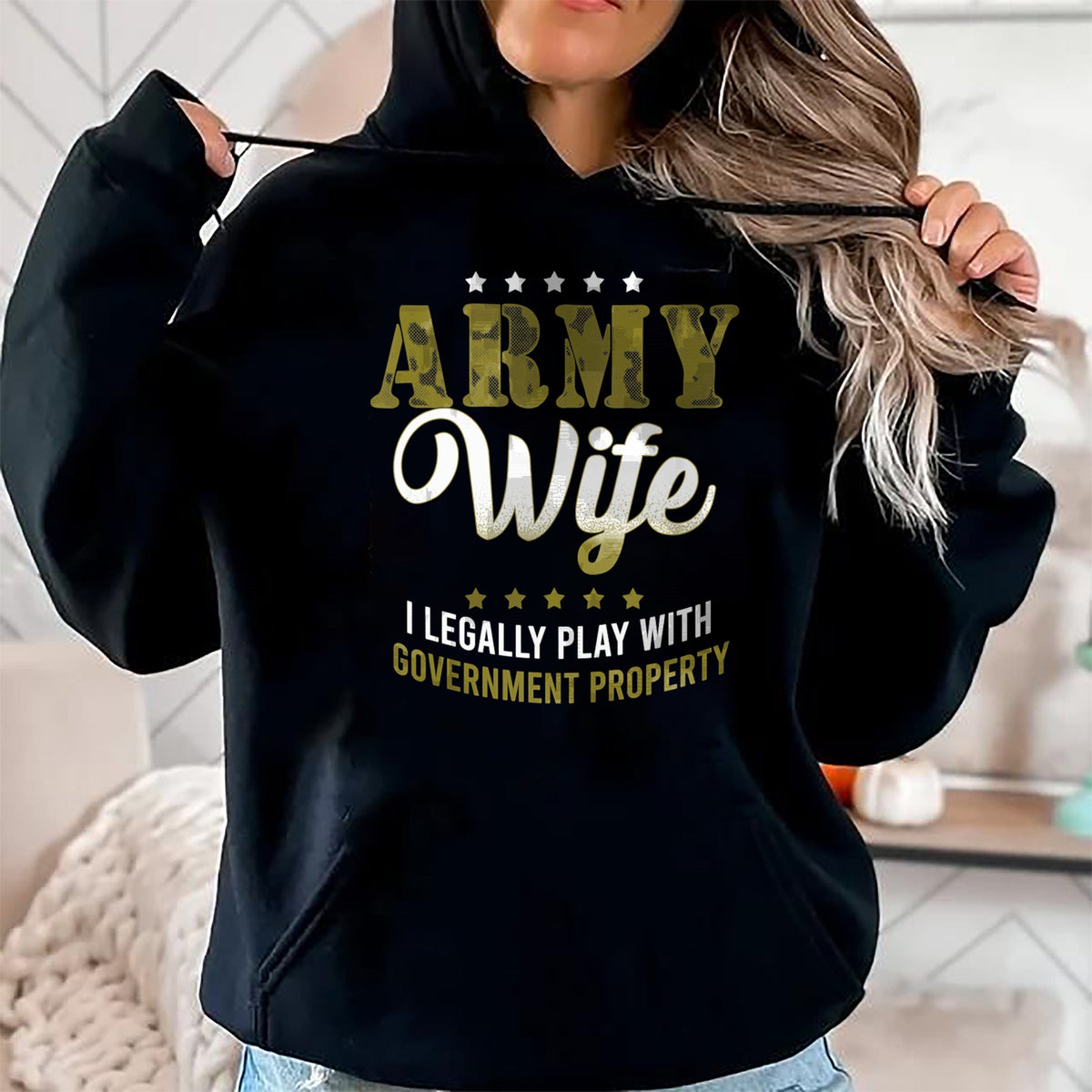 Best Wife Shirt, Wife and Husband Unisex T-Shirt/Hoodie/Sweatshirt HLT00 - Gift for wife T shirt, lucky wife   Army Veteran Wife Shirt Proud Army Wife Gift Tank Top