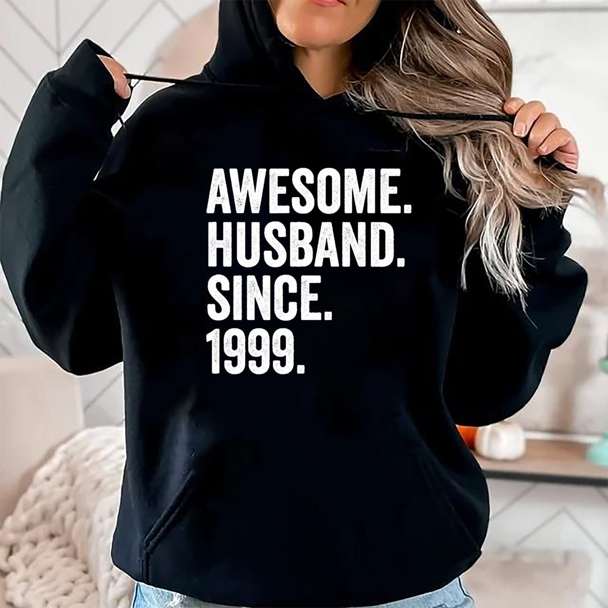 Best Wife Shirt, Wife and Husband Unisex T-Shirt/Hoodie/Sweatshirt HLT00 - Awesome Husband Since 1999 25th wedding anniversary 25 years T-Shirt