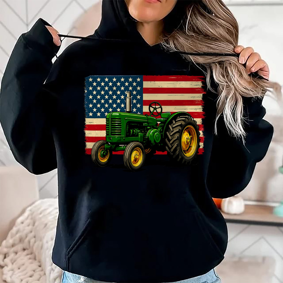 Best Farmer Life Shirt, Funny Farmer UnisexT-Shirt/Hoodie/Sweatshirt HLT00 - Farmer Tractor USA Flag 4th of July T-Shirt