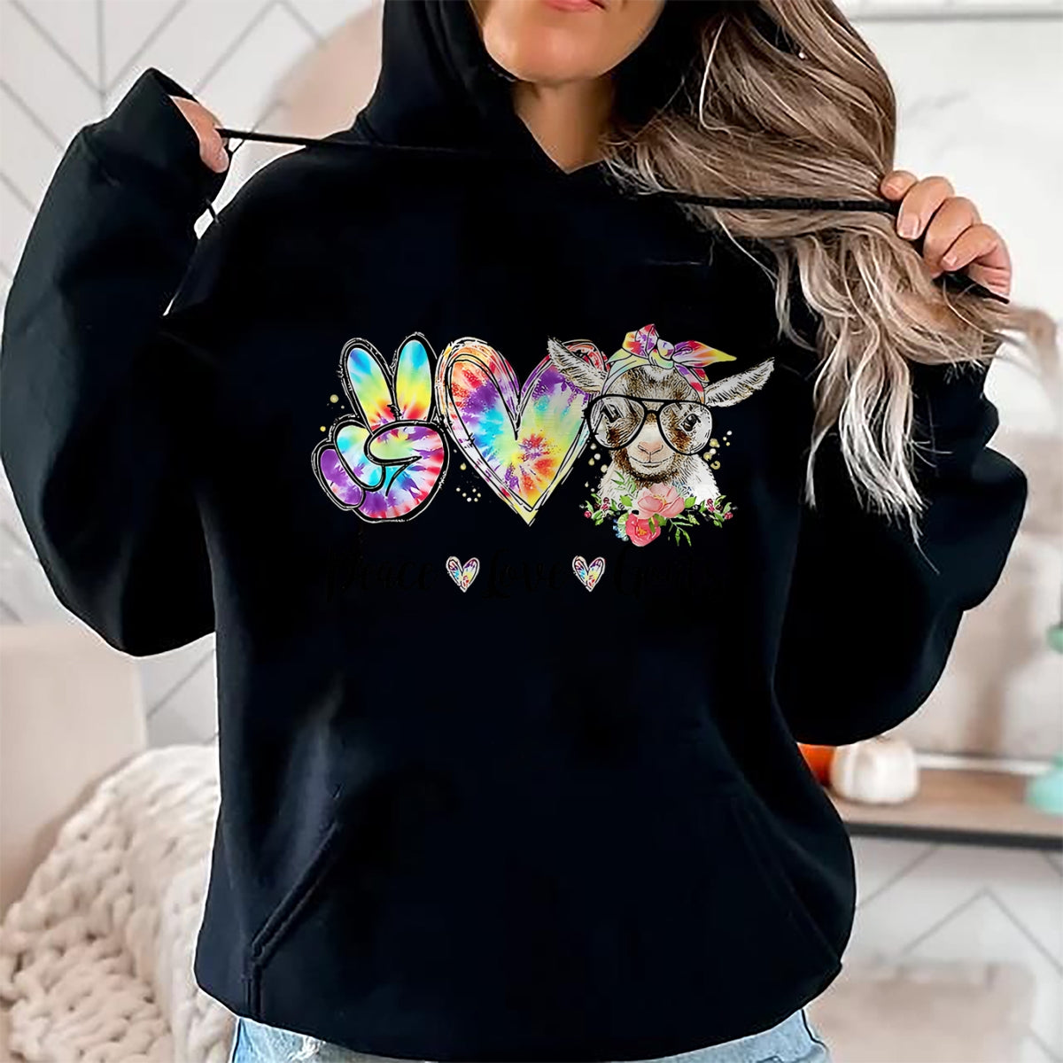 Best Farmer Life Shirt, Funny Farmer UnisexT-Shirt/Hoodie/Sweatshirt HLT00 - Tie Dye Peace Love Goats Farm Girl Goat Lover Funny T-Shirt