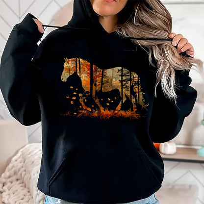 Best Horse Lover Shirt , Funny Horse UnisexT-Shirt/Hoodie/Sweatshirt HLT00 - Cute Horse Lover Autumn Leaves Pony Animal Wildlife T-Shirt