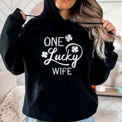 Best Wife Shirt, Wife and Husband Unisex T-Shirt/Hoodie/Sweatshirt HLT00 - Gift for wife T shirt, lucky wife   One Lucky Wife St. Patrick's Day T-Shirt (1)