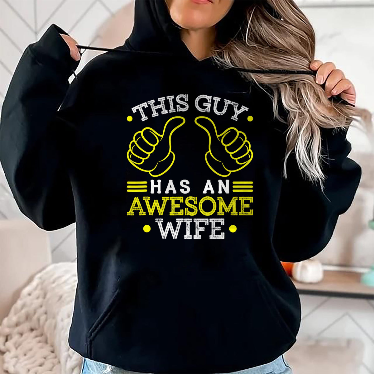 Best Wife Shirt, Wife and Husband Unisex T-Shirt/Hoodie/Sweatshirt HLT00 - This Guy Has An Awesome Wife Gift For Husband Funny Gift T-Shirt