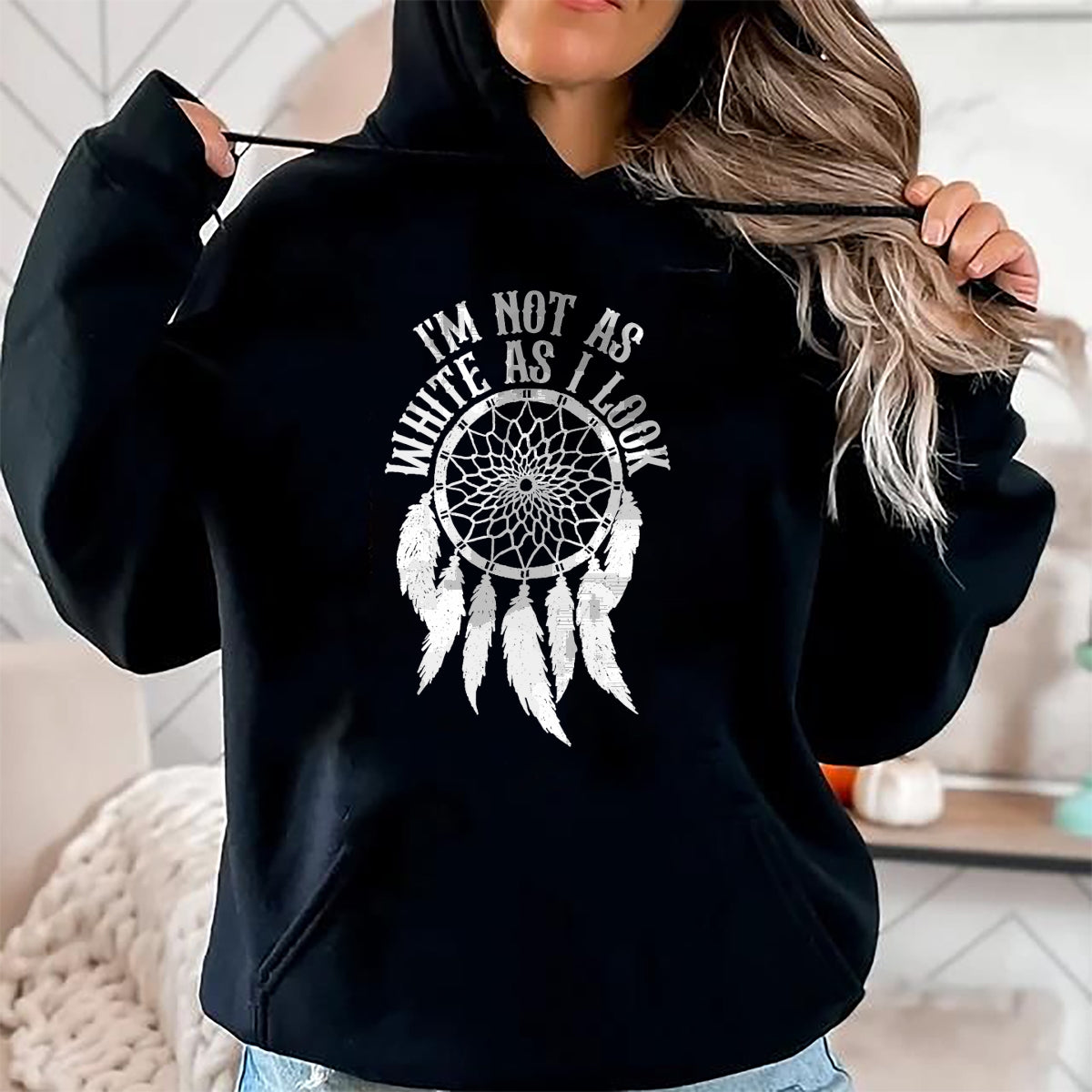 Native American T-Shirts, Vintage Native American Unisex T-Shirt/Hoodie/Sweatshirt HLT00 - I'm Not As White As I Look Native American Indigenous DNA T-Shirt