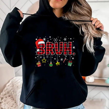 Bruh Funny Christmas Red Plaid Teens Boys Kids Xmas Pajamas T-Shirt - Christmas Unisex T-Shirt/Hoodie/Sweatshirt - HNDS00