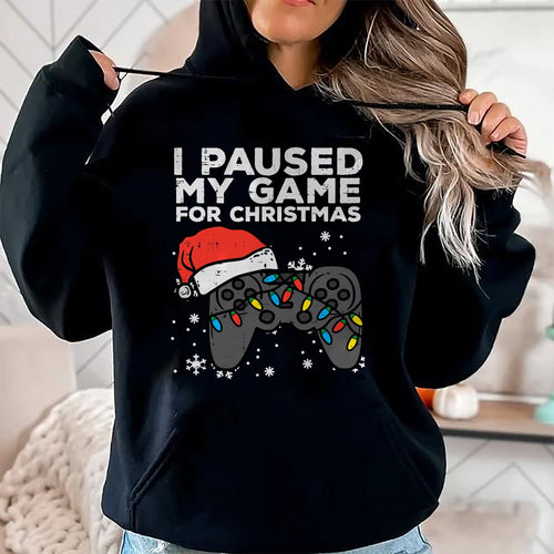 Paused My Game Christmas Gamer Xmas Men Boys Kids Youth Teen T-Shirt - Christmas Unisex T-Shirt/Hoodie/Sweatshirt - HNDS00 (SKU2610-862)