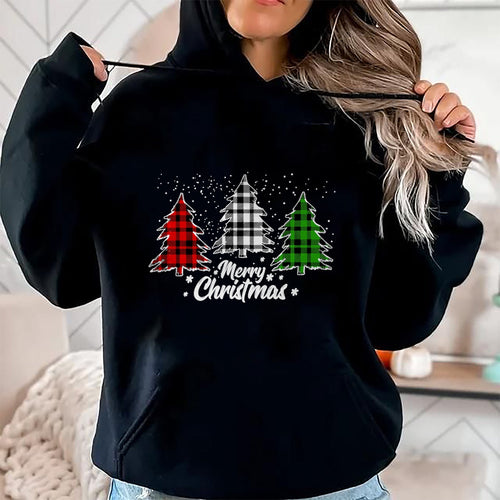 Merry Christmas Tree Xmas Buffalo Plaid Red White Green T-Shirt - Christmas Unisex T-Shirt/Hoodie/Sweatshirt - HNDS00