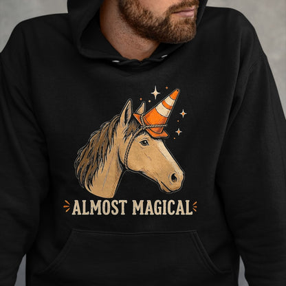 Best Horse Lover Shirt , Funny Horse UnisexT-Shirt/Hoodie/Sweatshirt HLT00 - Almost Magical Funny Horse Unicorn Humor T-Shirt, Men, Black, 3X-Large