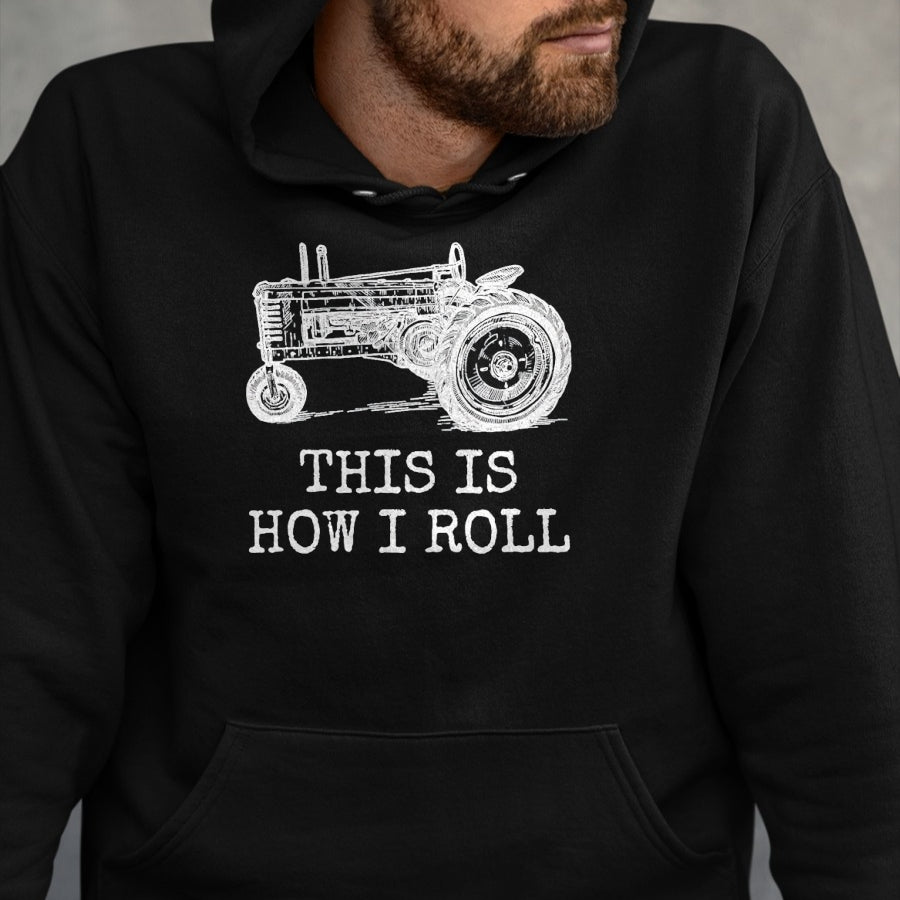 Best Farmer Life Shirt, Funny Farmer UnisexT-Shirt/Hoodie/Sweatshirt HLT00 - Farming This is How I Roll Tractor Farmer T-Shirt, Men, Black, 3X-Large