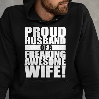 Best Wife Shirt, Wife and Husband Unisex T-Shirt/Hoodie/Sweatshirt HLT00 - Mens Proud Husband Awesome Wife Funny Valentines Day Gift T-Shirt