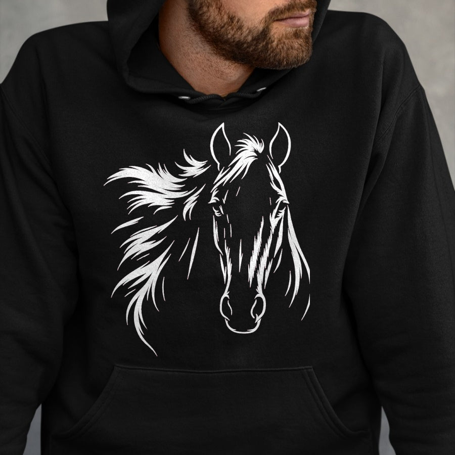 Best Horse Lover Shirt , Funny Horse UnisexT-Shirt/Hoodie/Sweatshirt HLT00 - Cute & Elegant Horse Silhouette Art for Horse Lovers T-Shirt, Men, Black, 3X-Large
