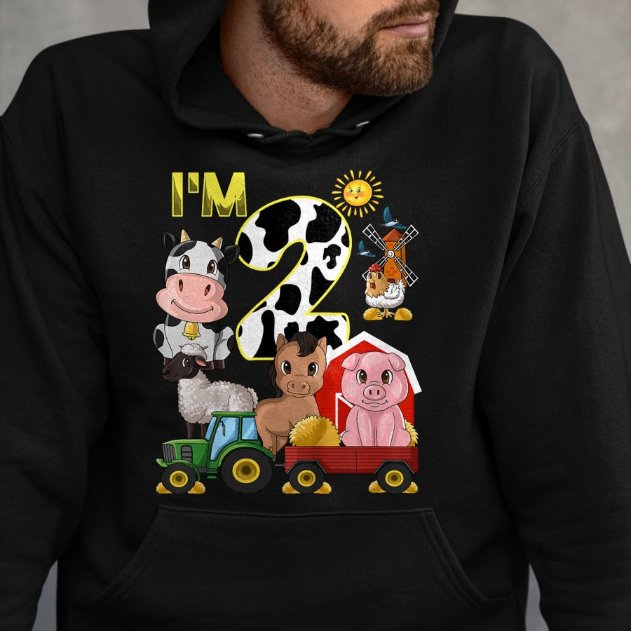 Best Farmer Life Shirt, Funny Farmer UnisexT-Shirt/Hoodie/Sweatshirt HLT00 - Kids Farm Animals Tractor 2nd Birthday 2 Year Old Birthday Party T-Shirt