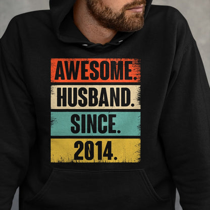 Best Wife Shirt, Wife and Husband Unisex T-Shirt/Hoodie/Sweatshirt HLT00 - 10th Wedding Anniversary Epic Awesome Husband Since 2014 T-Shirt