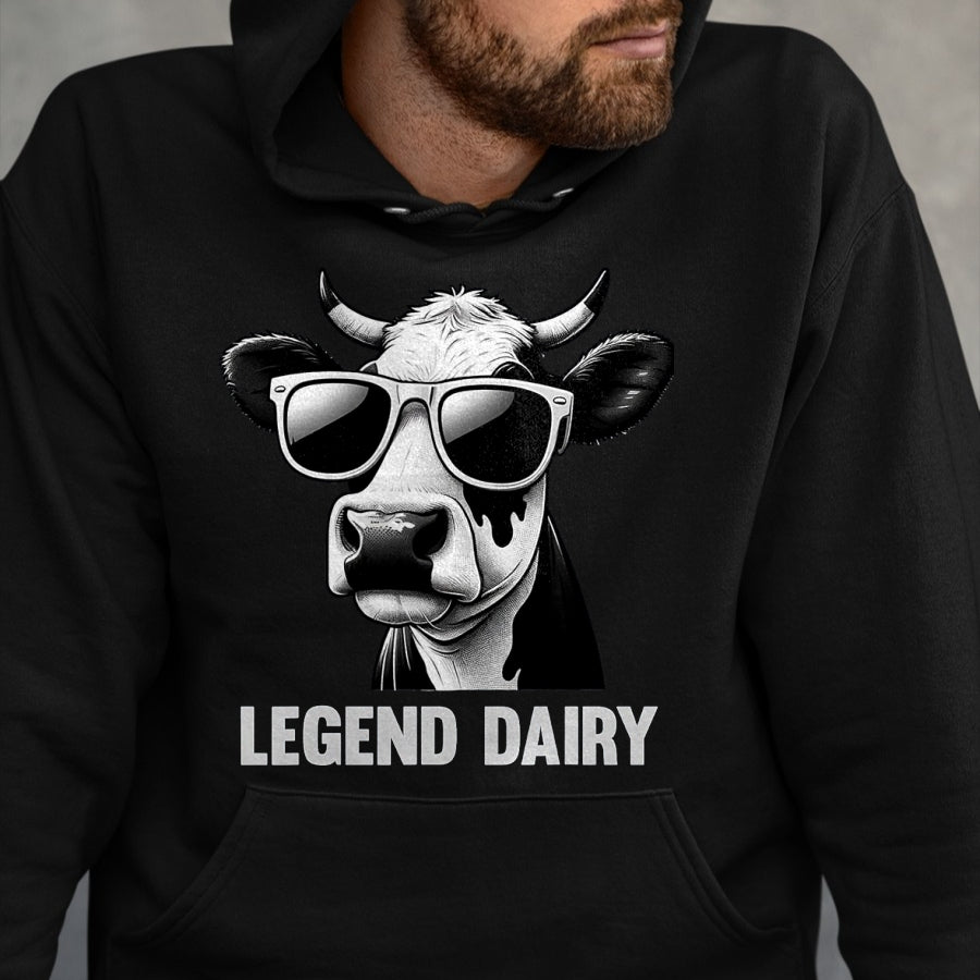 Best Farmer Life Shirt, Funny Farmer UnisexT-Shirt/Hoodie/Sweatshirt HLT00 - Legend Dairy Funny Farmer Cow Farmer Pun Graphic T-Shirt, Men, Black, 3X-Large