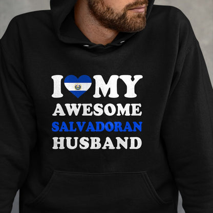 Best Wife Shirt, Wife and Husband Unisex T-Shirt/Hoodie/Sweatshirt HLT00 - I love My Awesome Salvadoran Husband Funny T-Shirt