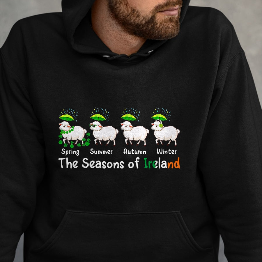 Best Farmer Life Shirt, Funny Farmer UnisexT-Shirt/Hoodie/Sweatshirt HLT00 - The Seasons Patrick's Day Ireland Four Cute Sheep Shamrocks T-Shirt